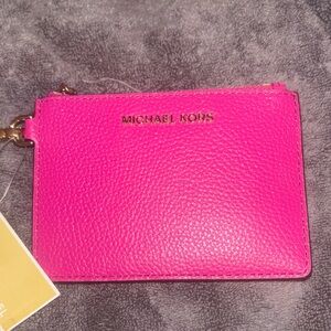 Michael Kors Fuchsia Leather Card Holder